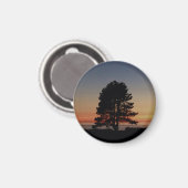 Rundmagnet mit Single Silhouette Sonnenuntergang Magnet (Vorderseite/Rückseite)