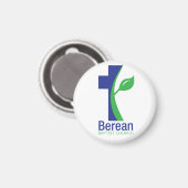 Rundmagnete der Berean Baptist Church (weiß) Magnet (Vorderseite/Rückseite)