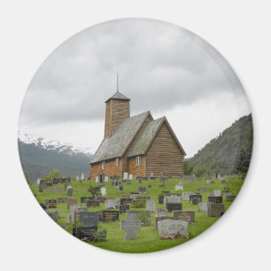 Rundmagnete-Stachelkirche mit Friedhof in Norwegen Magnet