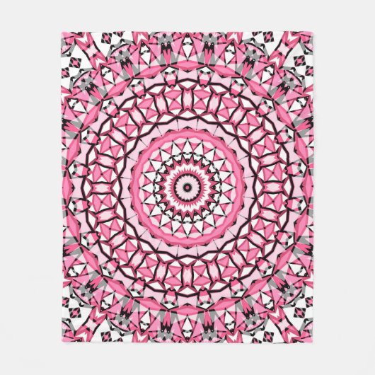 Rundmandala-Muster im Mosai-Stil aus Glas Fleecedecke (Vorderseite)