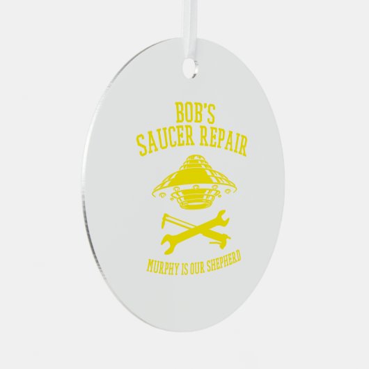 Rundmetallschmuck mit BSR-gelbem Logo Ornament Aus Metall (Vorderseite Rechts)