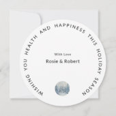 Rundmodern | Winterwald mit Hirsch | Weihnachten (Rückseite)