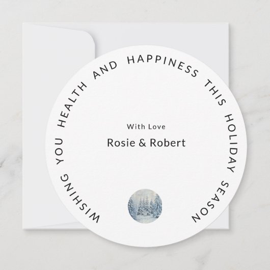 Rundmodern | Winterwald mit Hirsch | Weihnachten (Rückseite)