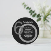 Rundnummern 60. Geburtstagsparty Einladung (Stehend Vorderseite)