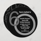 Rundnummern 60. Geburtstagsparty Einladung (Vorne/Hinten)