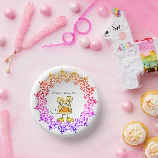 Rundpapier-Plättchen Mousey Cheesy Pie Papier Bowl Pappteller (Party)