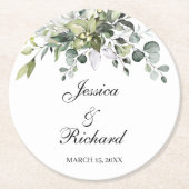 Rundpapier-Teller für Hochzeitspapiere Untersetzer (Vorderseite)