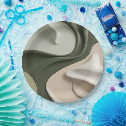 Rundpapierplatte in stilvoller abstrakter Grafik Pappteller (Party)