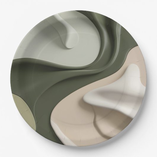 Rundpapierplatte in stilvoller abstrakter Grafik Pappteller (Vorderseite)