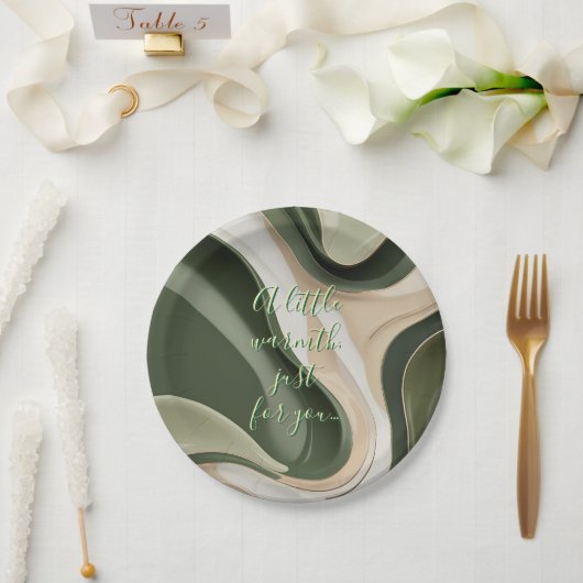 Rundpapierplatte in stylischer Grafik Pappteller (Hochzeit)