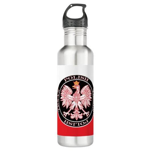 Rundpolnischer Adler Edelstahlflasche (Vorderseite)