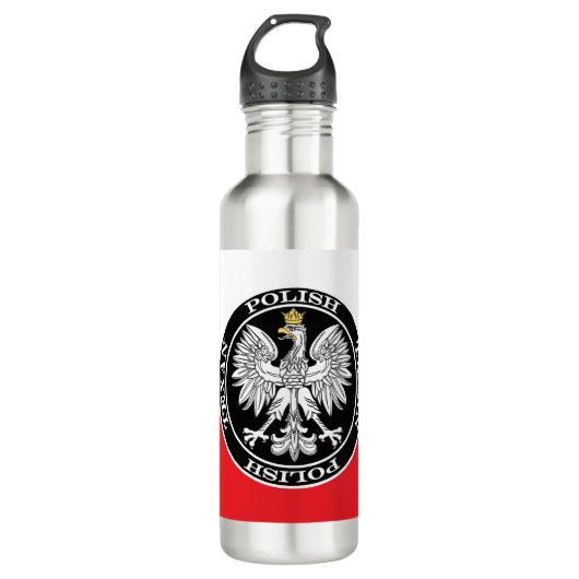 Rundpolnischer Adler Edelstahlflasche (Vorderseite)