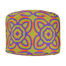 Rundpouf, ein elegantes Blumenmuster Hocker