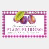 Rundpudding oder Etikett für Steinobst Rechteckiger Aufkleber (Vorderseite)