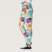 Rundquadrate, Ovale Abstrakte Blobusmuster Leggings (Links)