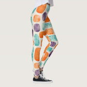 Rundquadrate, Ovale Abstrakte Blobusmuster Leggings (Rechts)