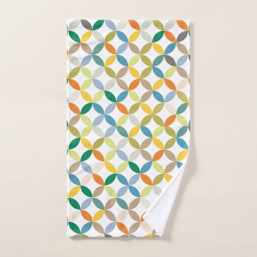 Rundquartiermuster warme Farben Badhandtuch Set (Handtuch)