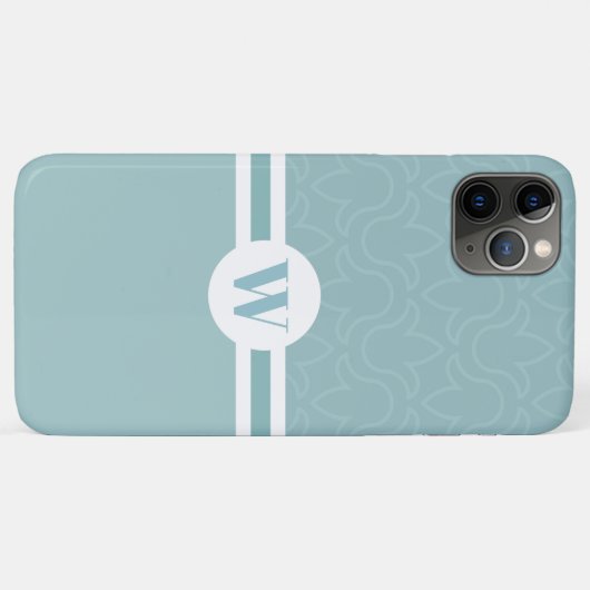 Rundrahmen für die hellblaue Flora eines Monogramm Case-Mate iPhone Hülle (Rückseite (Horizontal))