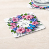 Rundrahmen für Hochzeitsblumen Rechteckiger Pappuntersetzer (angewinkelt)