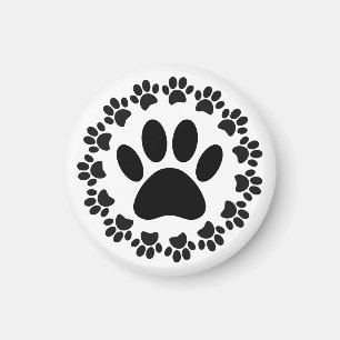 Rundrahmen Hundeschleife Druckmuster Magnet