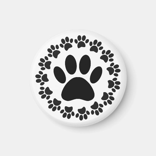 Rundrahmen Hundeschleife Druckmuster Magnet (Vorne)