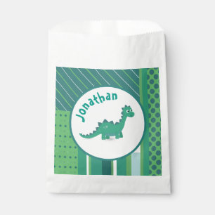 Rundrahmen in grün/blau mit niedlichem Dinosaurier Geschenktütchen