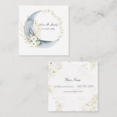 Rundrahmen-Karte für den Blumenmoon und den Blumen Quadratische Visitenkarte (Vorne/Hinten)