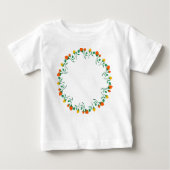 Rundrahmen mit Blumenrahmen, gelb und rote Rose, B Baby T-shirt (Vorderseite)