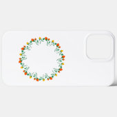 Rundrahmen mit Blumenrahmen, gelb und rote Rose, B Case-Mate iPhone Hülle (Rückseite (Horizontal))