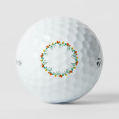 Rundrahmen mit Blumenrahmen, gelb und rote Rose, B Golfball (Vorderseite)