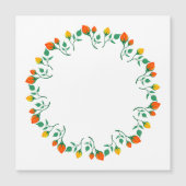 Rundrahmen mit Blumenrahmen, gelb und rote Rose, B Magnetkarte (Vorderseite)