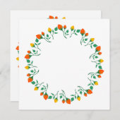 Rundrahmen mit Blumenrahmen, gelb und rote Rose, B Mitteilungskarte (Vorne/Hinten)