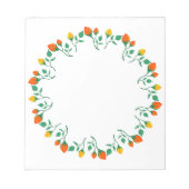 Rundrahmen mit Blumenrahmen, gelb und rote Rose, B Notizblock (Vorderseite)