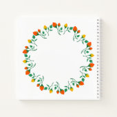 Rundrahmen mit Blumenrahmen, gelb und rote Rose, B Notizblock (Rückseite)