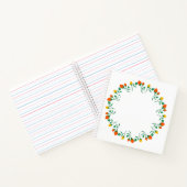 Rundrahmen mit Blumenrahmen, gelb und rote Rose, B Notizblock (Innenseite)