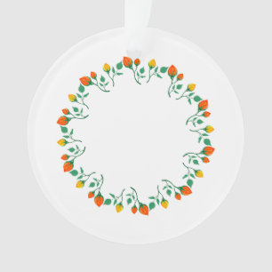 Rundrahmen mit Blumenrahmen, gelb und rote Rose, B Ornament