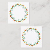 Rundrahmen mit Blumenrahmen, gelb und rote Rose, B Terminkarte (Vorne/Hinten)