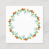 Rundrahmen mit Blumenrahmen, gelb und rote Rose, B Terminkarte (Rückseite)