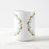 Rundrahmen mit Blumenrahmen, gelb und rote Rose, B Verwandlungstasse (Zentrum)