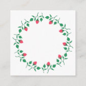 Rundrahmen mit rosa rosa Blume Begleitkarte (Rückseite)