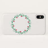 Rundrahmen mit rosa rosa Blume Case-Mate iPhone Hülle (Rückseite (Horizontal))