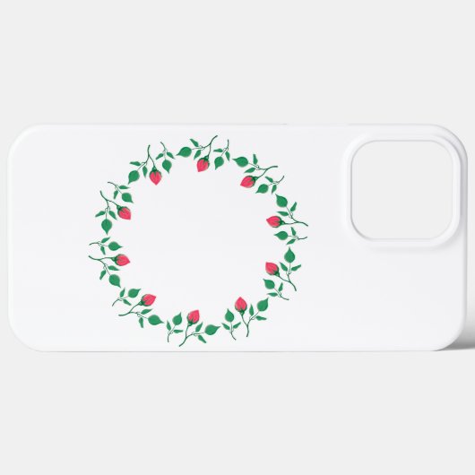 Rundrahmen mit rosa rosa Blume Case-Mate iPhone Hülle (Rückseite (Horizontal))