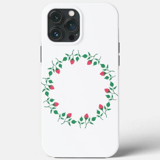 Rundrahmen mit rosa rosa Blume Case-Mate iPhone Hülle (Rückseite)