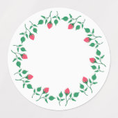 Rundrahmen mit rosa rosa Blume Etiketten (Design 2)