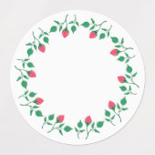 Rundrahmen mit rosa rosa Blume Etiketten (Design 1)