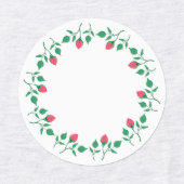 Rundrahmen mit rosa rosa Blume Etiketten (Design 2)