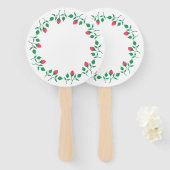 Rundrahmen mit rosa rosa Blume Fächer (Vorne und Hinten)