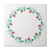 Rundrahmen mit rosa rosa Blume Fliese (Vorderseite)