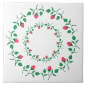 Rundrahmen mit rosa rosa Blume Fliese (Vorderseite)