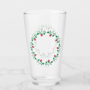 Rundrahmen mit rosa rosa Blume Glas